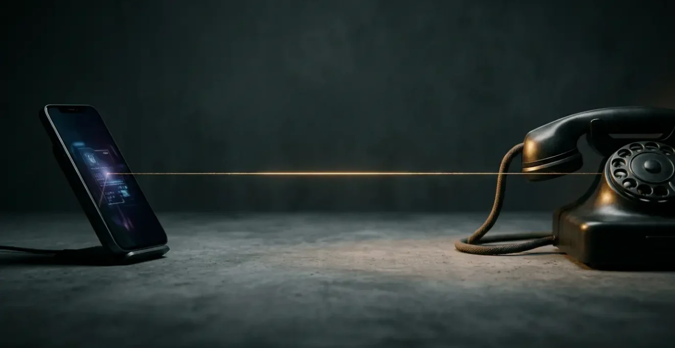 Illustration représentant la tension entre technologie numérique et assistance humaine lors d'un sinistre complexe