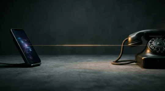 Illustration représentant la tension entre technologie numérique et assistance humaine lors d'un sinistre complexe