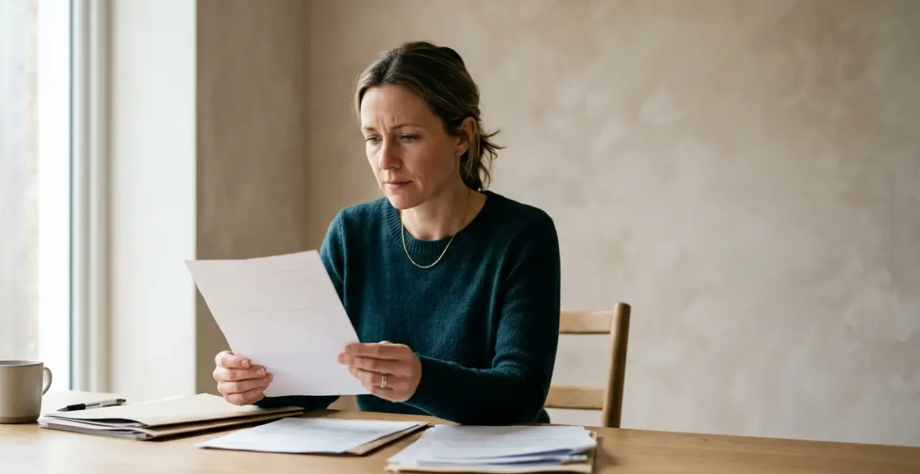 Conducteur préoccupé consultant des documents administratifs dans un environnement minimaliste