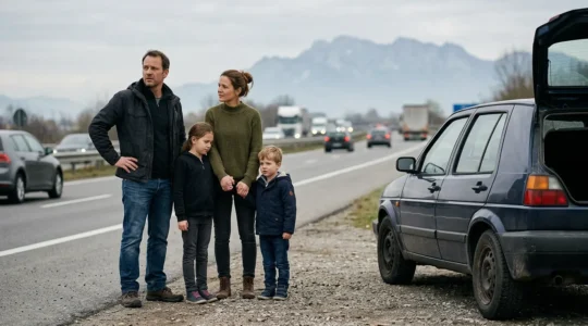 Famille en situation de panne automobile à l'étranger nécessitant une assistance rapatriement