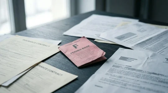 Permis de conduire invalidé et contrat d'assurance automobile en péril sur un bureau