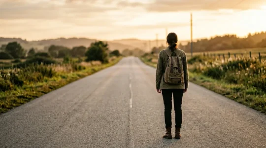 Personne debout devant une route ouverte symbolisant la rédemption et le renouveau après une suspension de permis de conduire