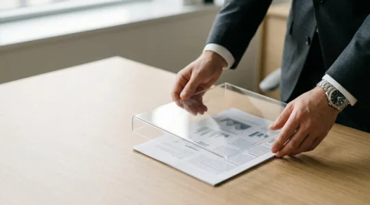 Homme d'affaires sécurisant un document de contrat d'assurance automobile