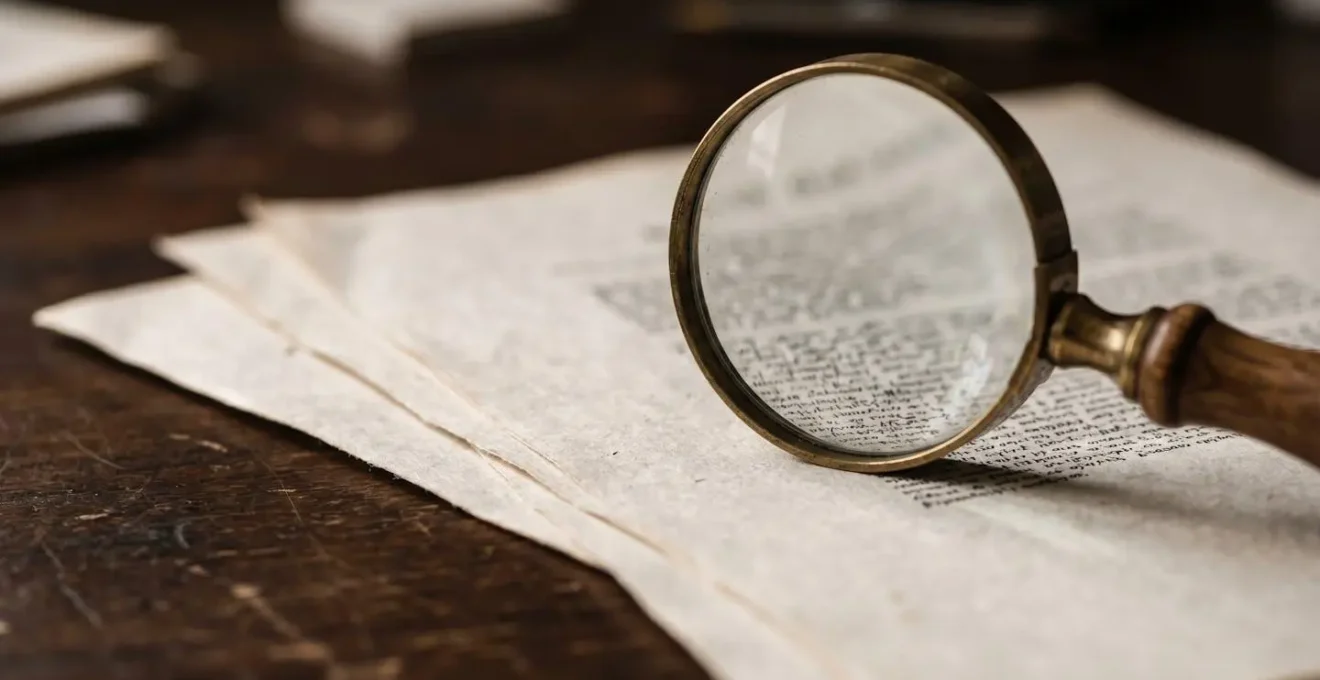Gros plan sur des documents de contrat d'assurance avec loupe révélant les clauses en petits caractères